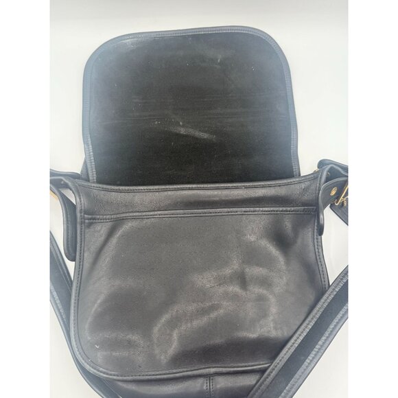 Vintage Coach Black Leather Patricia's Legacy Crossbody Flap Saddle Bag 9951 - Picture 11 of 16